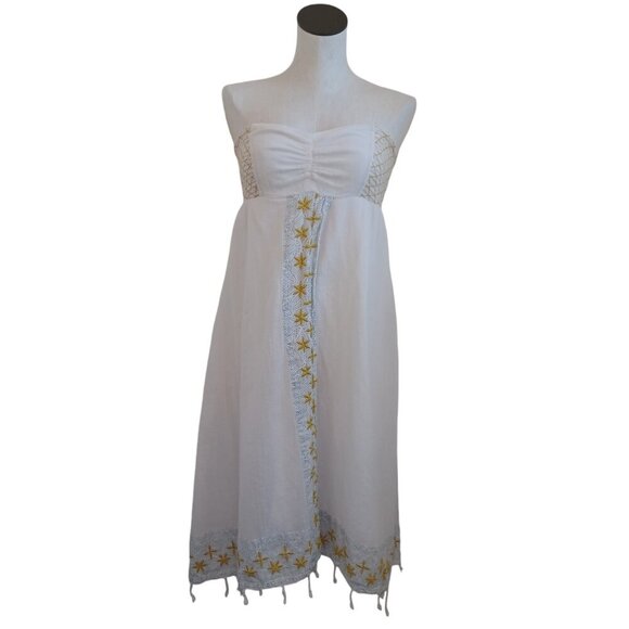 Free People Strapless Embroidered Midi Dress Star of India Womens Small - Picture 14 of 15